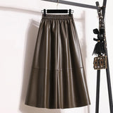Women's Fashion Designer Faux Leather 2-4XL Midi Skirts (Plus Size)
