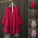 Women's Fashion Designer 1-5XL Floral Lace Trim Blouse T-Shirts (Plus Size)-Women's Tops Fashion Designer Plus Size T-Shirts / Blouses-International Women's Clothing