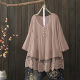 Women's Fashion Designer 1-5XL Floral Lace Trim Blouse T-Shirts (Plus Size)-Women's Tops Fashion Designer Plus Size T-Shirts / Blouses-International Women's Clothing