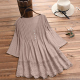 Women's Fashion Designer 1-5XL Floral Lace Trim Blouse T-Shirts (Plus Size)-Women's Tops Fashion Designer Plus Size T-Shirts / Blouses-International Women's Clothing