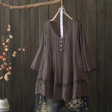 Women's Fashion Designer 1-5XL Floral Lace Trim Blouse T-Shirts (Plus Size)-Women's Tops Fashion Designer Plus Size T-Shirts / Blouses-International Women's Clothing