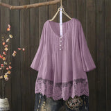 Women's Fashion Designer 1-5XL Floral Lace Trim Blouse T-Shirts (Plus Size)-Women's Tops Fashion Designer Plus Size T-Shirts / Blouses-International Women's Clothing