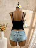 Women's Fashion Designer Halter Neck Crop Tank Tops S-L Singlets