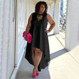 Women's High Low 1-5XL Fashion Designer Short Dresses (Plus Size)-Women's Fashion Designer Plus Size Dresses-International Women's Clothing