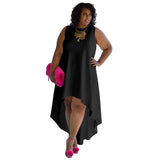 Women's High Low 1-5XL Fashion Designer Short Dresses (Plus Size)-Women's Fashion Designer Plus Size Dresses-International Women's Clothing