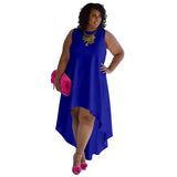 Women's High Low 1-5XL Fashion Designer Short Dresses (Plus Size)-Women's Fashion Designer Plus Size Dresses-International Women's Clothing