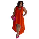 Women's High Low 1-5XL Fashion Designer Short Dresses (Plus Size)-Women's Fashion Designer Plus Size Dresses-International Women's Clothing