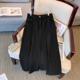 Women's Fashion Designer High Waist Denim Skirts (Plus Size)