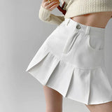 Women's Fashion Designer High Waist Pleated Mini Skirts (Short)-Women's Fashion Designer Skirts