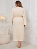 Women's Fashion Designer L-4XL Irregular Robe Long Dresses (Plus Size)