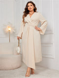 Women's Fashion Designer L-4XL Irregular Robe Long Dresses (Plus Size)