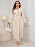 Women's Fashion Designer L-4XL Irregular Robe Long Dresses (Plus Size)