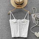Women's Fashion Designer Lace Corset Crop Tops Singlets-Women's Tops Fashion Designer Singlets