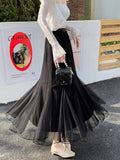 Women's Fashion Designer Mesh Mermaid Layered Skirts (Long)