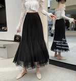 Women's Fashion Designer Mesh Mermaid Layered Skirts (Long)