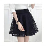 Women's Fashion Designer Mesh Overlay Mini Skirts (Short)-Women's Fashion Designer Skirts
