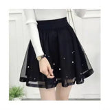 Women's Fashion Designer Mesh Overlay Mini Skirts (Short)-Women's Fashion Designer Skirts