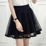 Women's Fashion Designer Mesh Overlay Mini Skirts (Short)-Women's Fashion Designer Skirts
