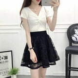 Women's Fashion Designer Mesh Overlay Mini Skirts (Short)-Women's Fashion Designer Skirts