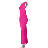 Women's Fashion Designer One Shoulder Halter Bodycon Maxi Dresses (Long)-Women's Fashion Designer Dresses