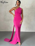 Women's Fashion Designer One Shoulder Halter Bodycon Maxi Dresses (Long)-Women's Fashion Designer Dresses