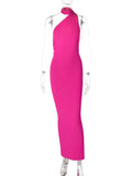 Women's Fashion Designer One Shoulder Halter Bodycon Maxi Dresses (Long)-Women's Fashion Designer Dresses
