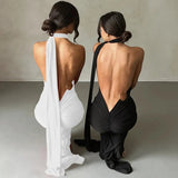 Women's Fashion Designer One Shoulder Halter Bodycon Maxi Dresses (Long)-Women's Fashion Designer Dresses