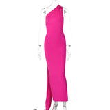 Women's Fashion Designer One Shoulder Halter Bodycon Maxi Dresses (Long)-Women's Fashion Designer Dresses