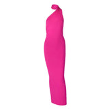 Women's Fashion Designer One Shoulder Halter Bodycon Maxi Dresses (Long)-Women's Fashion Designer Dresses