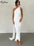 Women's Fashion Designer One Shoulder Halter Bodycon Maxi Dresses (Long)-Women's Fashion Designer Dresses