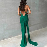 Women's Fashion Designer One Shoulder Halter Bodycon Maxi Dresses (Long)-Women's Fashion Designer Dresses