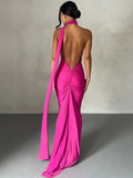 Women's Fashion Designer One Shoulder Halter Bodycon Maxi Dresses (Long)-Women's Fashion Designer Dresses