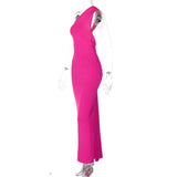 Women's Fashion Designer One Shoulder Halter Bodycon Maxi Dresses (Long)