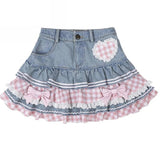 Women's Fashion Designer Patchwork Multi Layered Lace Trim Mini Skirts (Short)-Women's Fashion Designer Skirts