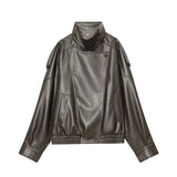 Women's Fashion Designer Pebble Faux Leather S-L Jackets