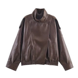 Women's Fashion Designer Pebble Faux Leather S-L Jackets