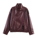 Women's Fashion Designer Pebble Faux Leather S-L Jackets