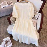 Women's Fashion Designer Pleated Button 2-12XL Short Dresses (Plus Size)-Women's Fashion Designer Plus Size Dresses