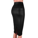 Women's Fashion Designer PU Leather Bodycon Mini Skirts (Short)