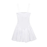 Women's Fashion Designer Ribbed Poplin Puff Mini Dresses (Short)