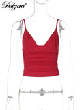Women's Fashion Designer Ruched Bodycon Tops Singlets-Women's Tops Fashion Designer Singlets