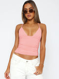 Women's Fashion Designer Ruched Bodycon Tops Singlets-Women's Tops Fashion Designer Singlets