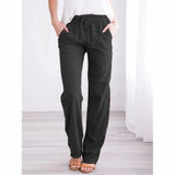 Women's Fashion Designer S-3XL Linen Harem Pants-Women's Fashion Designer Leggings / Pants-Black-Women&#x27;s fashion designer plus size clothes