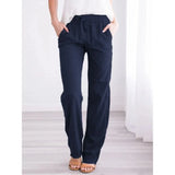 Women's Fashion Designer S-3XL Linen Harem Pants-Women's Fashion Designer Leggings / Pants-Navy-Women&#x27;s fashion designer plus size clothes