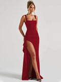 Women's Fashion Designer S-L Ruffle High Split Dresses (Long)