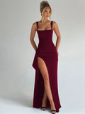 Women's Fashion Designer S-L Ruffle High Split Dresses (Long)