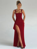 Women's Fashion Designer S-L Ruffle High Split Dresses (Long)