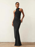 Women's Fashion Designer S-L Satin Hollow Out Dresses (Long)-Women's Fashion Designer Dresses-Women&#x27;s fashion designer plus size clothes