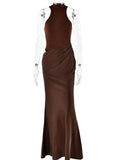 Women's Fashion Designer S-L Satin Hollow Out Dresses (Long)-Women's Fashion Designer Dresses-Women&#x27;s fashion designer plus size clothes