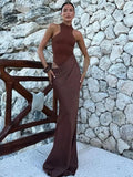Women's Fashion Designer S-L Satin Hollow Out Dresses (Long)-Women's Fashion Designer Dresses-Women&#x27;s fashion designer plus size clothes